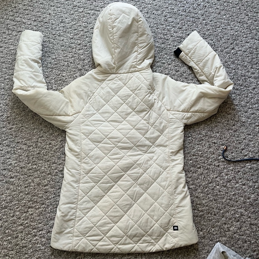 686 Cream Quilted Hooded Jacket - Picture 5 of 5